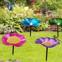 Outdoor Hummingbird Feeder with Stake, Bee Water Station, Garden Flower Bird Bath for Yard Decoration