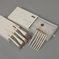 USER 10-Piece Zero Series Makeup Brush Set with Storage Options