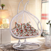 Outdoor Wicker Hanging Egg Chair with Stand, Double/Single Swing Basket for Patio Balcony Garden