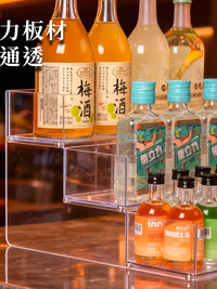 Clear Acrylic Tiered Display Stand for Liquor Bottles and Collectibles