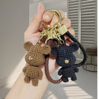 Creative Fashion Soft Rubber Yarn Bear Keychain for Bags and Car Keys