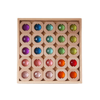 Creative Acrylic Beechwood Rainbow Stacking Blocks for Kids, Educational Toy Set with Tray