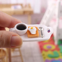 Miniature French Breakfast Set Dollhouse Food Model 1:12 Scale DIY Accessories