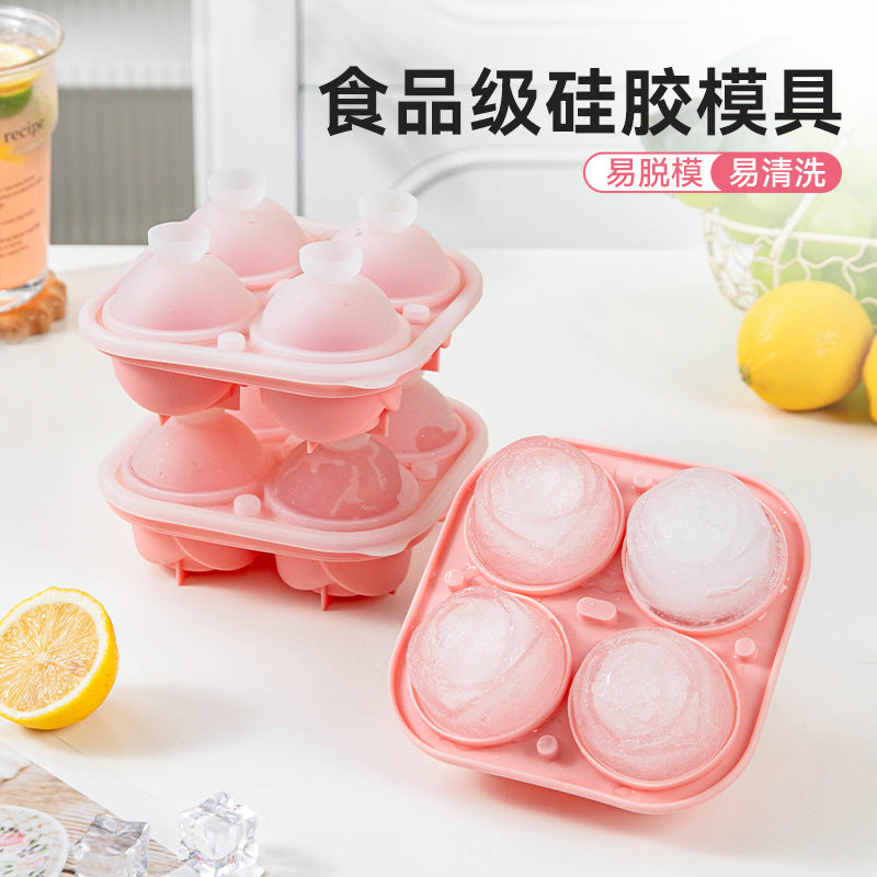 Rose Ice Cube Tray with Lid Silicone Ice Ball Maker for Whiskey and Cocktails