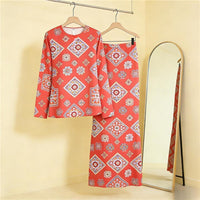 Elegant Two-Piece Polyester Long Dress Set