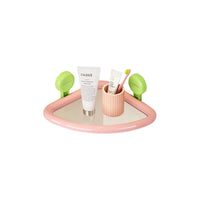 Macaron Suction Cup Corner Shelf for Bathroom & Kitchen - No-Drill Wall-Mounted Organizer