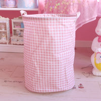 Foldable Cotton Linen Laundry Hamper with Waterproof Lining