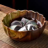 Large Vintage Kiln-Fired Ceramic Tea Wash Bowl for Gongfu Tea Ceremony