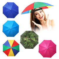 Hands-Free Head-Mounted Umbrella Hat for Sun and Rain Protection