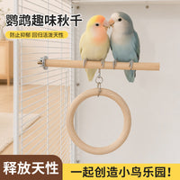 Parrot Chew Toy Perch with Swing for Small Birds