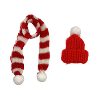 Mini Christmas Scarf and Hat Set for Doll Clothes