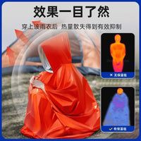 Emergency Thermal Blanket Raincoat, Portable Mylar Radiation Protection