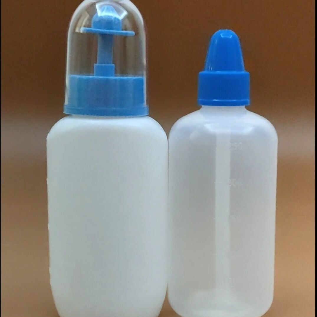 Nasal Wash Bottle with Blue/Black/Pink Cap, 240/250ML Empty Plastic Liquid Dispenser