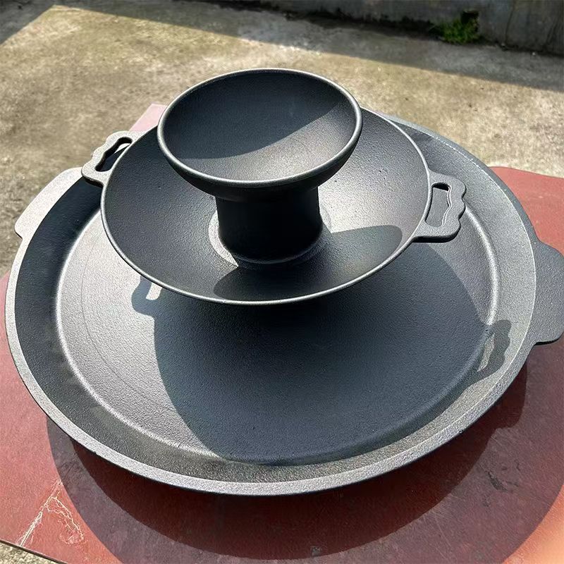 Cast Iron Hot Pot Grill Pan, Non-stick Smokeless Multi-layer for Home & Commercial Use