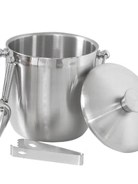European Style 304 Stainless Steel Double-Layer Ice Bucket for Wine, Beer, and Spirits