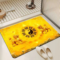 Diatomaceous Earth Absorbent Bath Mat with Lotus Pattern for Bathroom Entrance