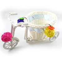 Parrot Mini Shopping Cart Foraging Toy with Rattan Balls and Ladder for Small to Medium Birds