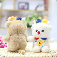 Christmas Clown Bear Plush Toy with Santa Hat - 15cm Teddy Bear Doll