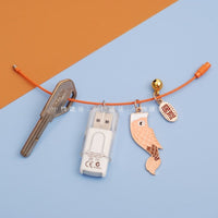 Lucky Koi Fish Keychain with Bell Charm for Bags & USB Drives