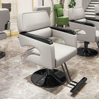 Adjustable Hydraulic Reclining Barber Chair for Salon Hair Styling and Beauty Treatments