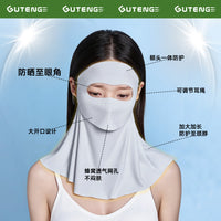 UV Protection Breathable Ice Silk Sun Mask with Neck Gaiter and Drink Opening