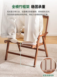 Foldable Rattan Leisure Chair for Balcony, Outdoor Camping, Beach, and Fishing