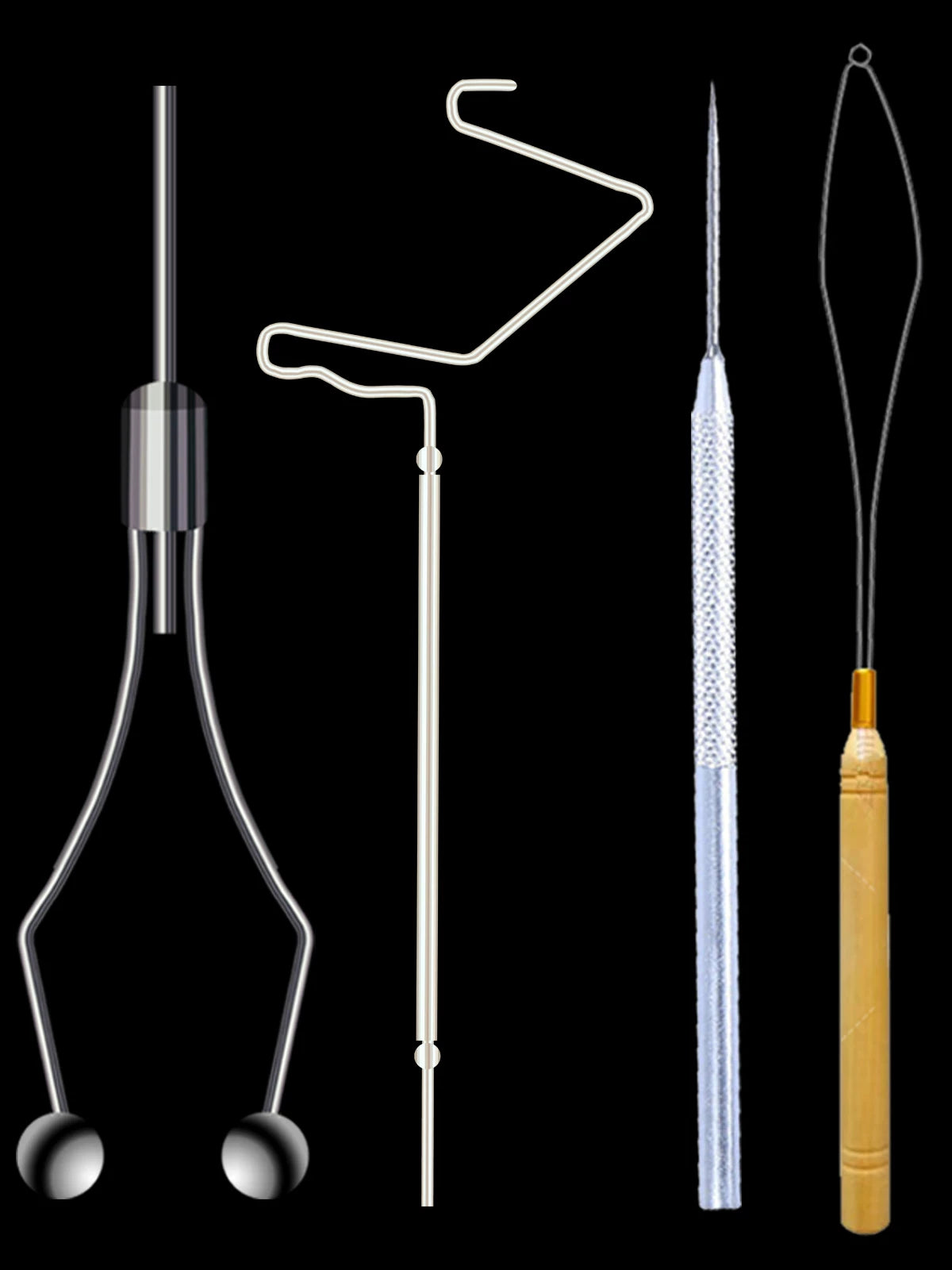 Fly Tying Tool Kit for Beginners - Knot Tyer, Bobbin, Threader, and Feather Brush