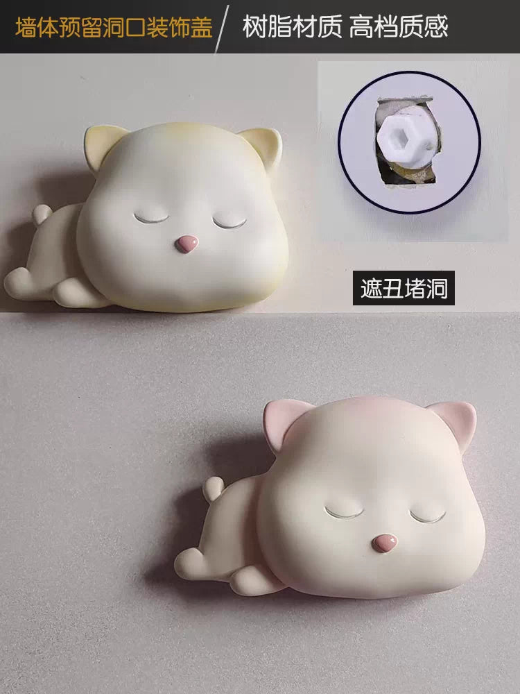 Decorative Wall Hole Cover for Wires and Pipes, Cute Cat Design