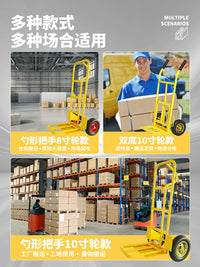 Heavy-Duty Foldable Hand Truck with 10-inch Wheels for Farm and Construction