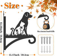 Outdoor Wall-Mounted Plant Hanger for Bird Feeders, Lanterns, and Flower Pots - Black Metal