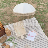 Korean Style Baby Outdoor Seat Sunshade Umbrella Portable Foldable Tassel Stroller Sun Protection for Infants