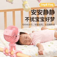 Portable USB Rechargeable Stroller Fan with Flexible Tripod and Clip-on Options