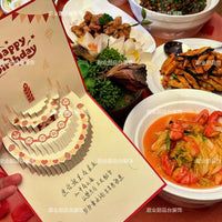 Creative 3D Pop-Up Birthday Cake Greeting Card with Envelope