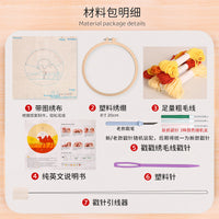 Punch Needle Embroidery Kit with Thick Yarn, DIY Craft Material Pack for Beginners, Oil Painting Style