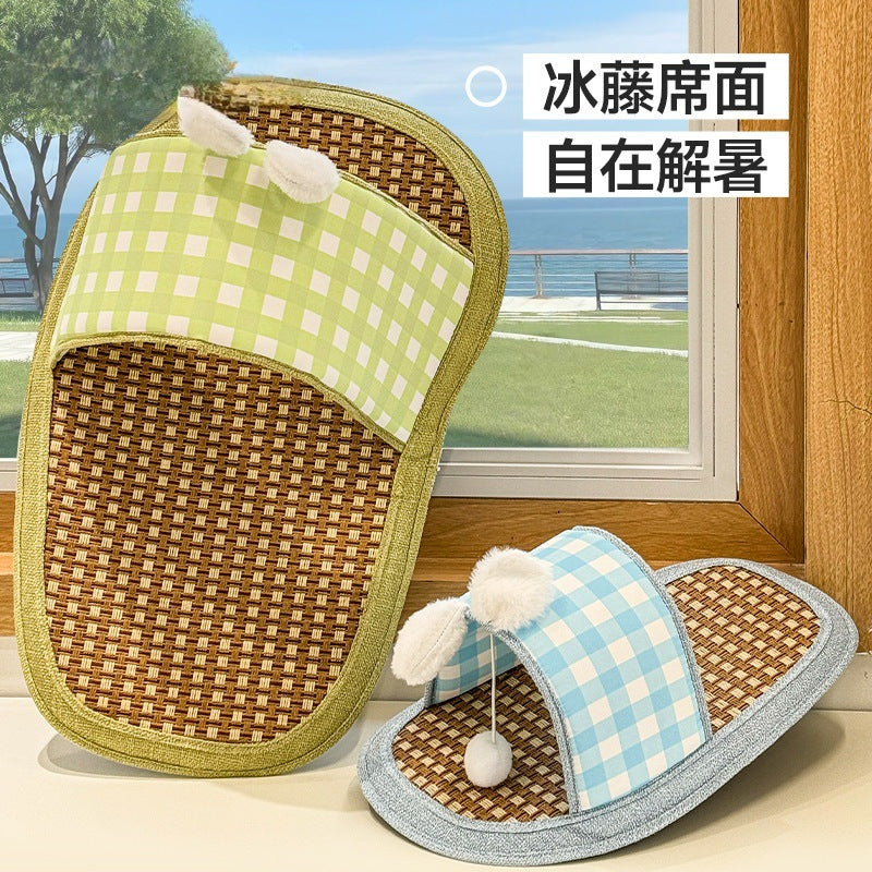 Pet Cooling Mat Rattan Weave Summer Dog Cat Bed Pad