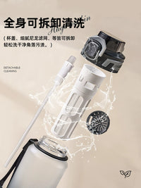 Large Capacity Tritan Water Bottle with Tea Infuser for Hot/Cold Beverages, Outdoor Sports