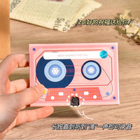 Recordable Voice Message Greeting Card with Cassette Tape Design for Valentine's Day & Birthdays