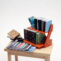 Dollhouse Miniature Classic Novel Model Bookcase with 35 Books