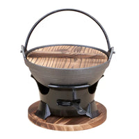 Japanese Cast Iron Sukiyaki Hot Pot Set with Alcohol Stove