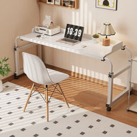 Adjustable Height Mobile Overbed Table with Wheels for Laptop and Study