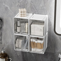 Bathroom Mirror Cabinet Organizer for Cosmetics and Cotton Swabs