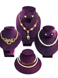 Velvet Jewelry Display Tray for Rings, Necklaces, and Bracelets - Desktop Organizer and Showcase