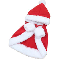 Pet Christmas Cape with Hat for Cats and Small Dogs, Winter Warm Festival Outfit
