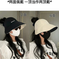 Women's Summer Reversible Sun Hat with Wide Brim and Ponytail Hole, Quick Dry Ice Silk UV Protection Bucket Hat
