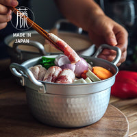 Hokuriku Aluminum Japanese-Style Ramen Noodle Pot with Double Handles, Sukiyaki Hot Pot