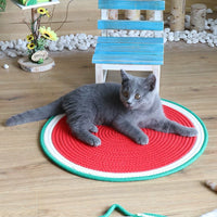 Hand-Woven Cotton Rope Cat Paw Pad - Scratch-Resistant Pet Sleeping Mat
