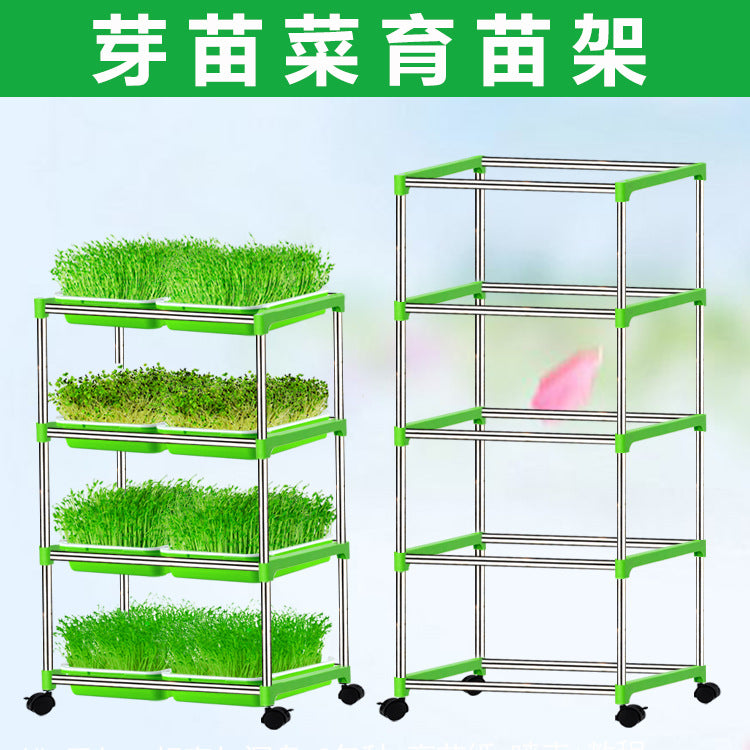 Hydroponic Seed Sprouting System with Multi-Tier Rack for Home Garden