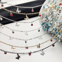 DIY Colorful Zircon Butterfly Chain for Jewelry Making