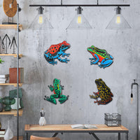 Colorful Iron Frog Wall Decor for Garden, Lawn, Fence, and Indoor Walls