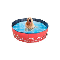 Foldable PVC Pet Swimming Pool with Sprinkler for Dogs and Cats, Portable Bathing Tub